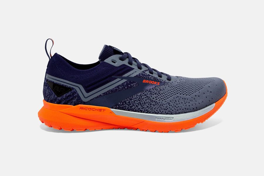 Brooks Ricochet 3 Road Running Shoes - Mens - Grey/Orange - AX5874602